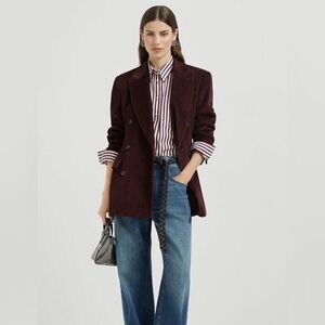 Brown double breasted 
Corduroy Blazer